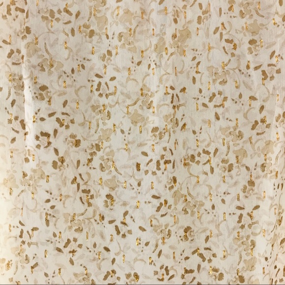 NWT LOVESTITCH Cream & Gold Metallic Blouse - Picture 7 of 7